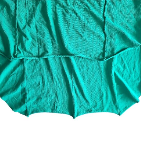 Green Layered High‑Low Raw‑Hem Tee Pullover Oversized Top Lagenlook Artsy Sz 1x - Picture 8 of 16